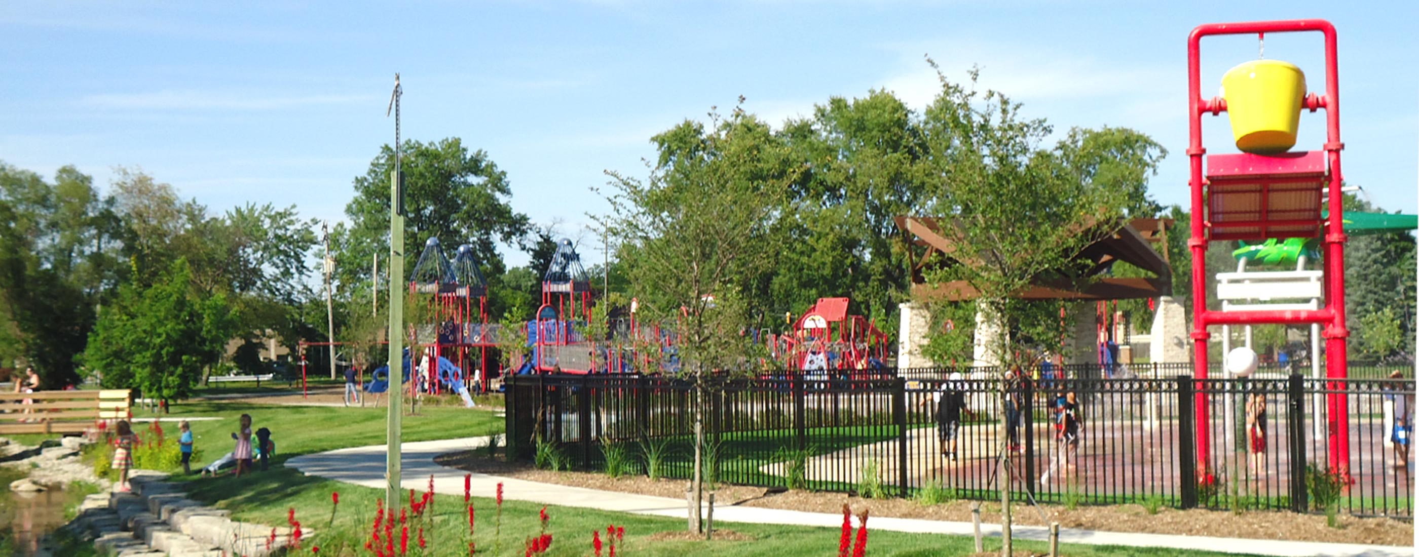 The splash pad and playground at Westland Tattan Park.
