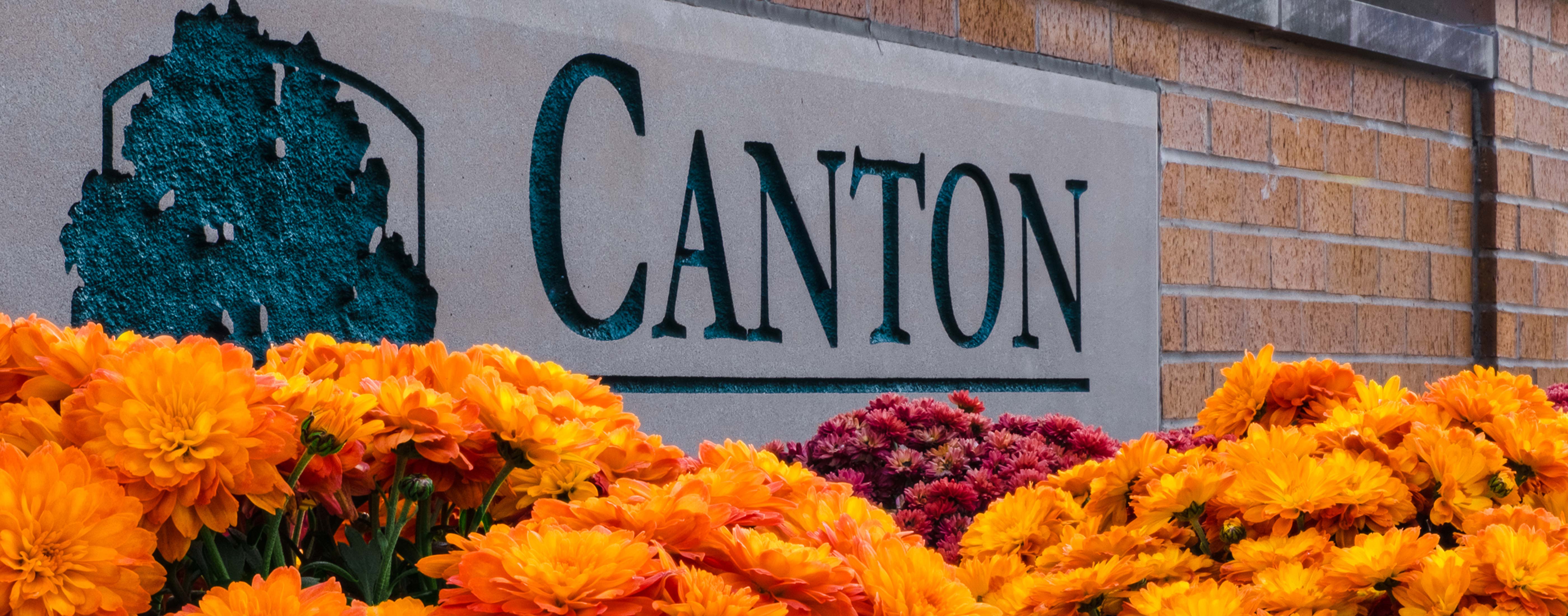 The sign welcoming you to Canton Township, Michigan.