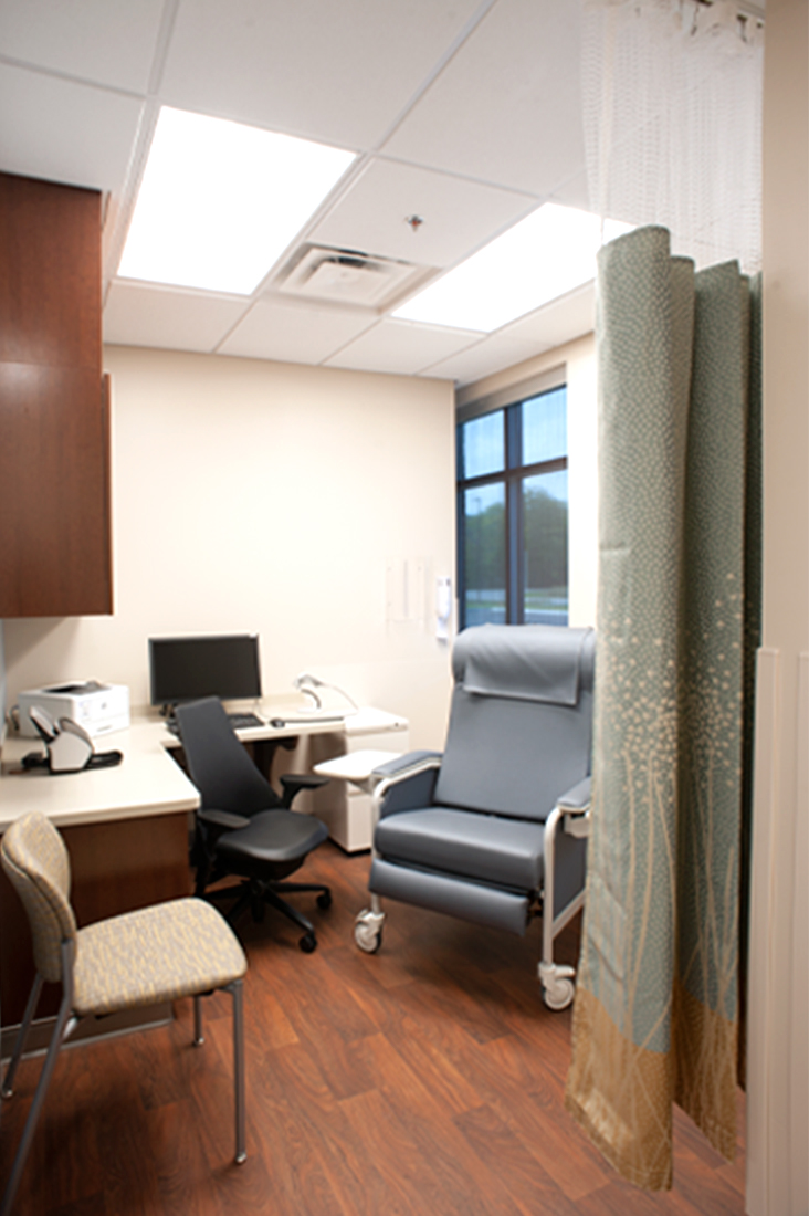 OHM Advisors designed modern, welcoming rooms for outpatient visits at the Nelsonville Health Center.