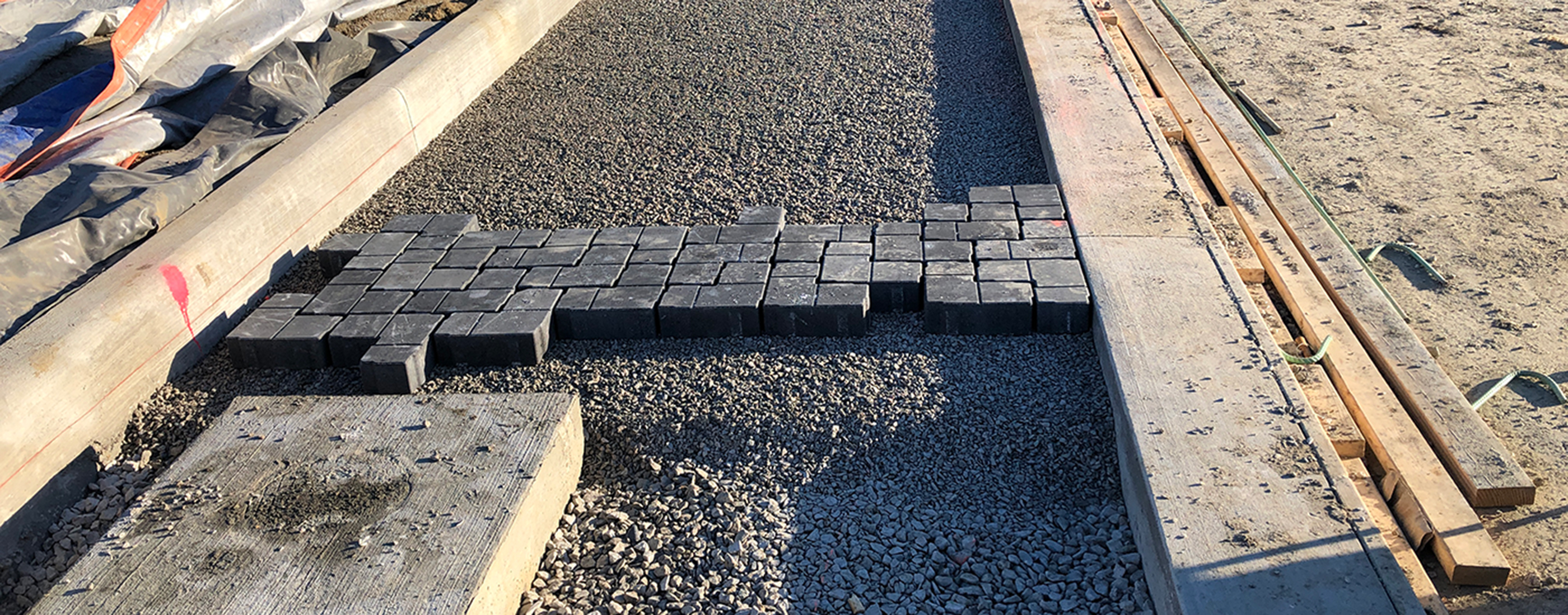 Brick sidewalk installation at Astor Park in Columbus, OH