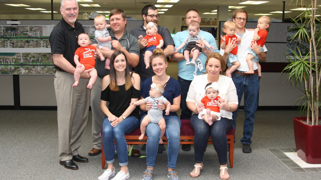 A group photo of babies born to OHM Advisors employees.