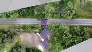 Drone photography captured the damage caused by flooding in Midland, Michigan.