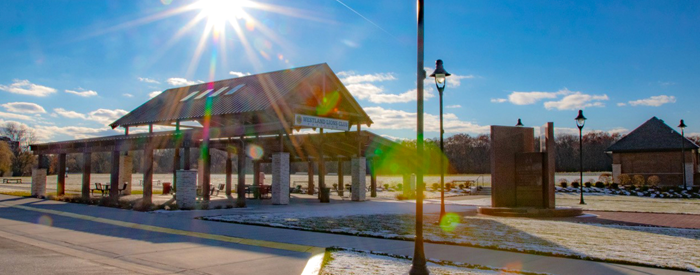 A picnic shelter in Westland, Michigan's Tattan Park.