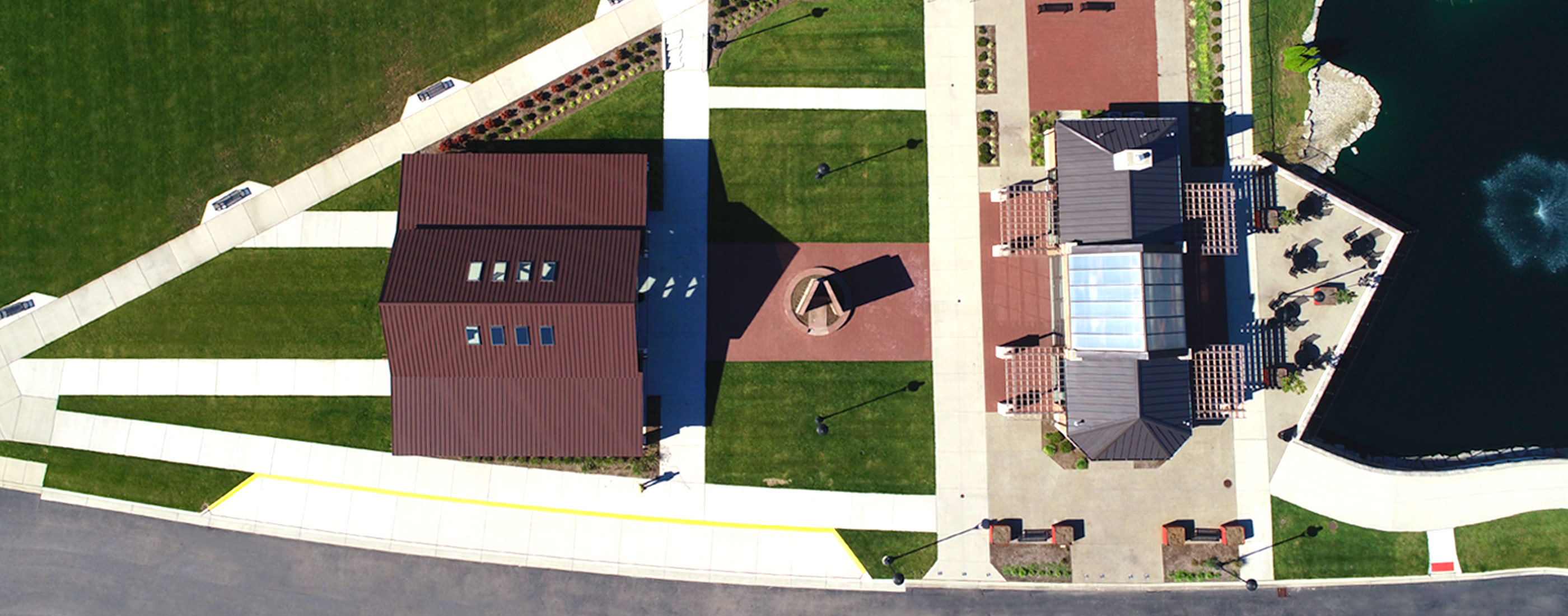 An aerial view of Tattan Park in Westland, MI.