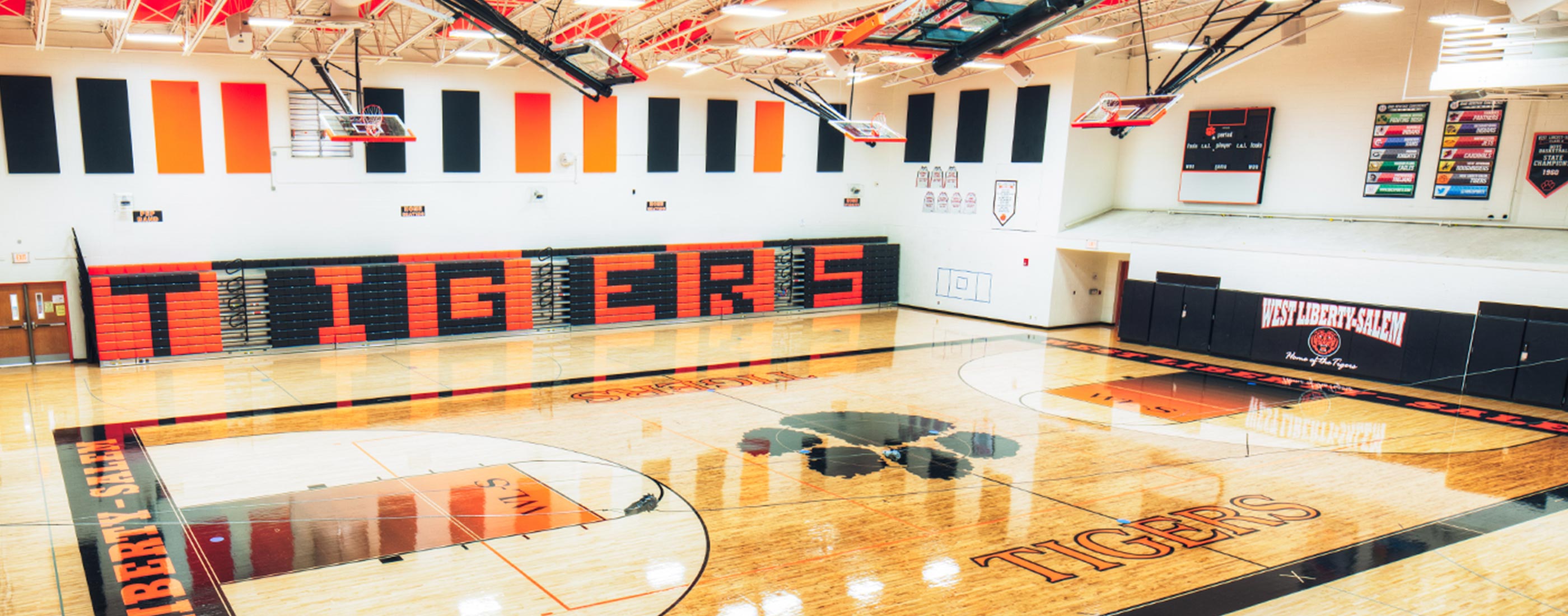 OHM Advisors helped re-design this gymnasium in West Liberty-Salem Local Schools.