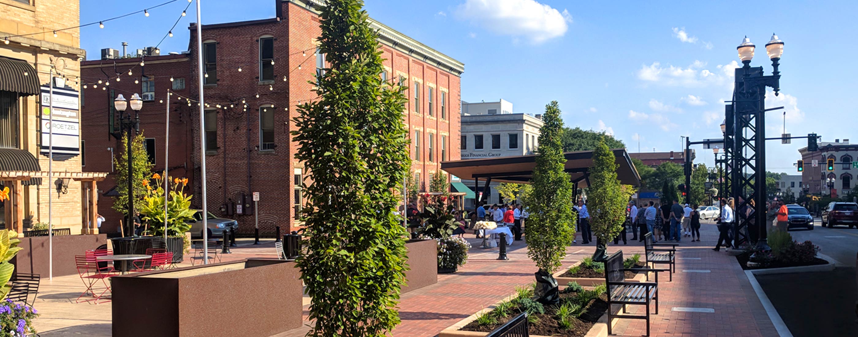 The plan for Downtown Wooster, Ohio includes beautiful streetscape improvements.