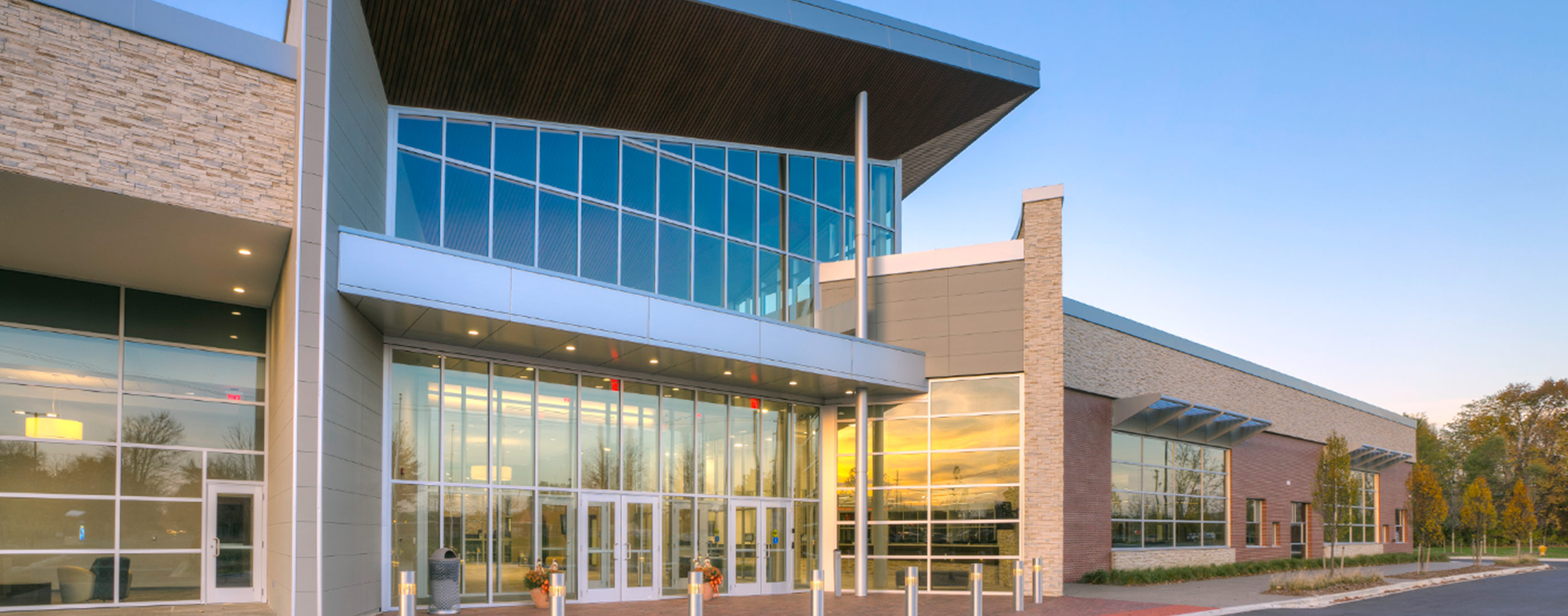 Westland, Michigan’s City Hall boasts expansive glass panels so daylight can flood an open concept interior.