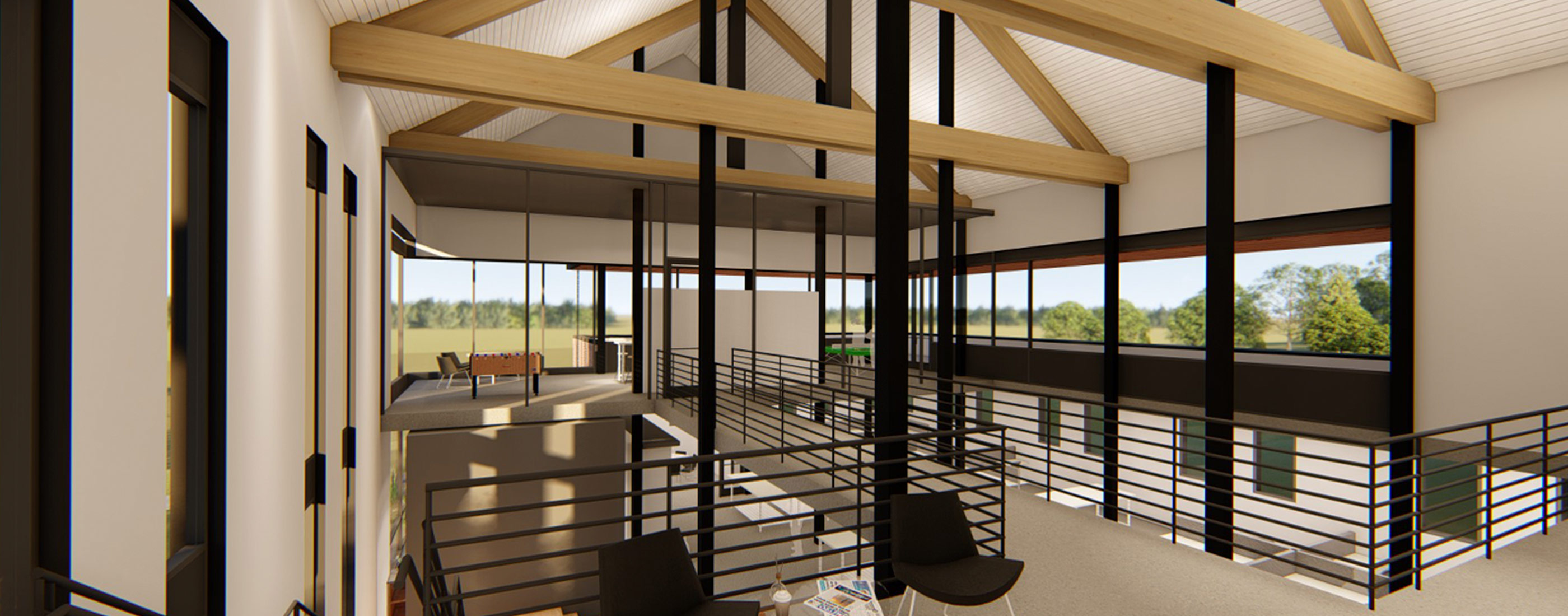 The inside of United Systems and Software's new corporate headquarters.