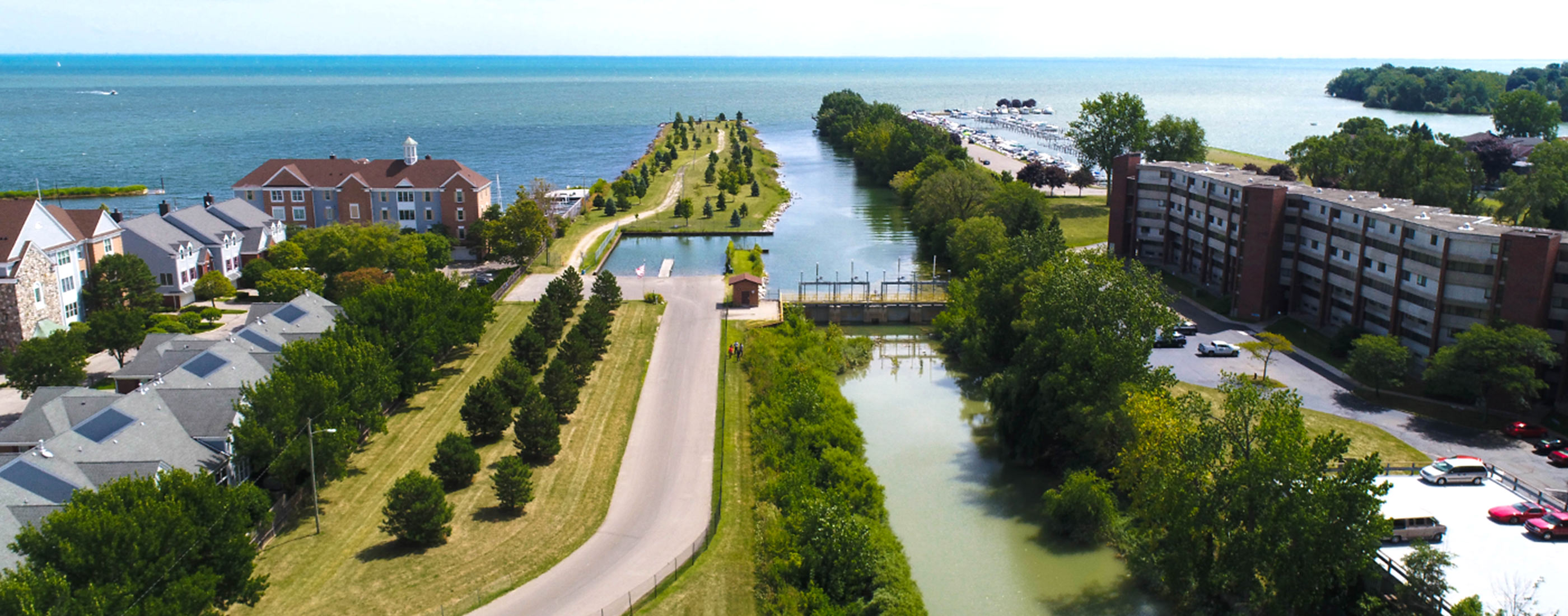 Stormwater and sewer overflows are collected before releasing them to Lake St. Clair.