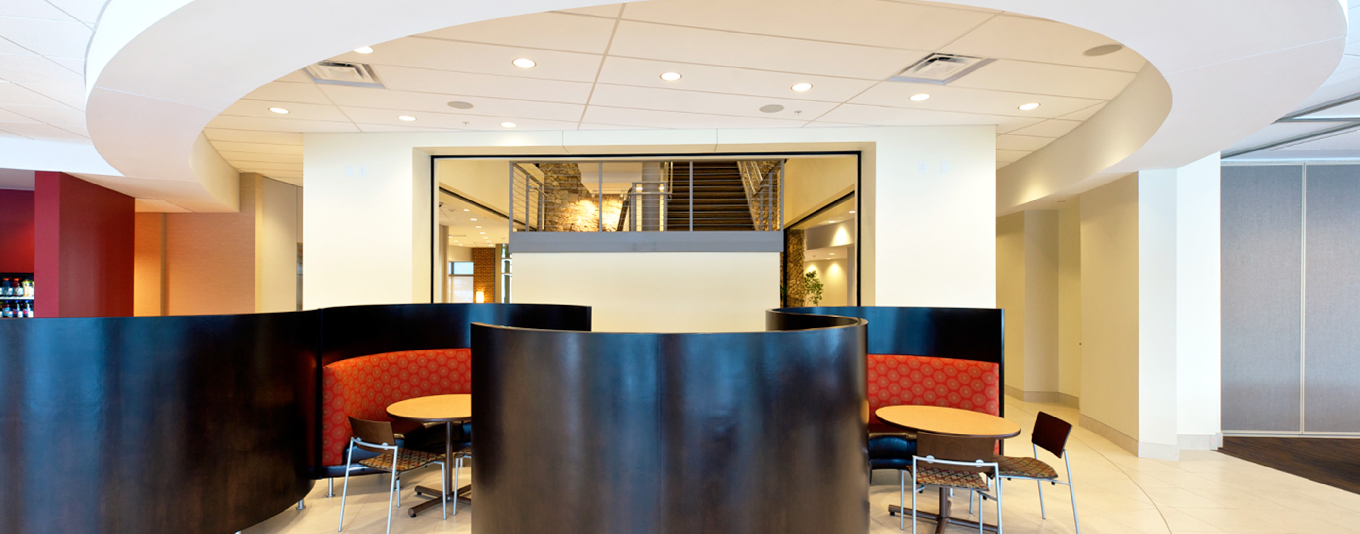 Lounge room inside IGS Energy's LEED-NC corporate headquarters building.
