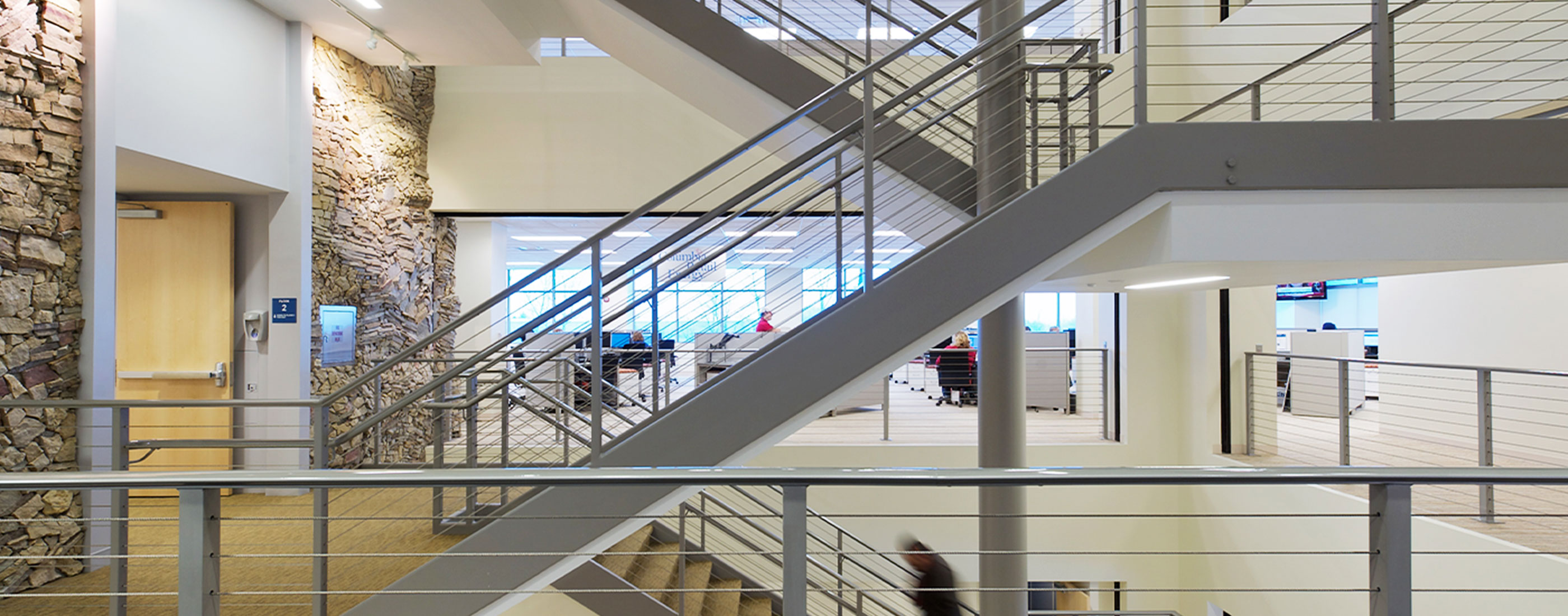 Staircases inside IGS Energy's LEED-NC corporate headquarters building.