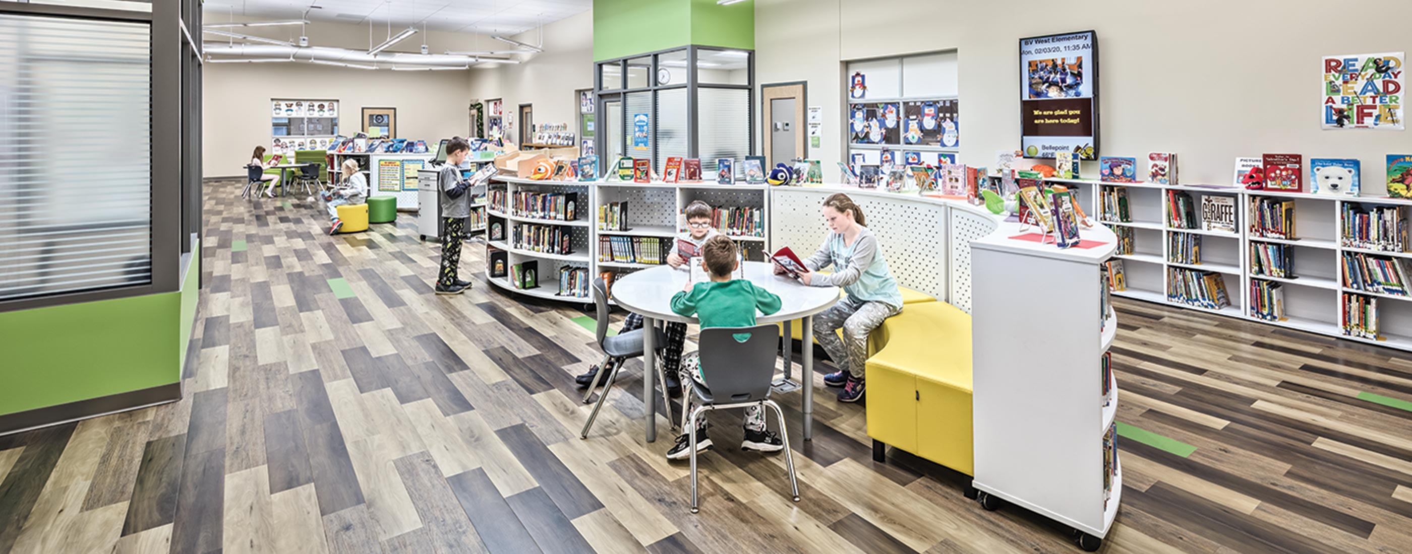 Buckeye Valley students read comfortably in extended learning areas.