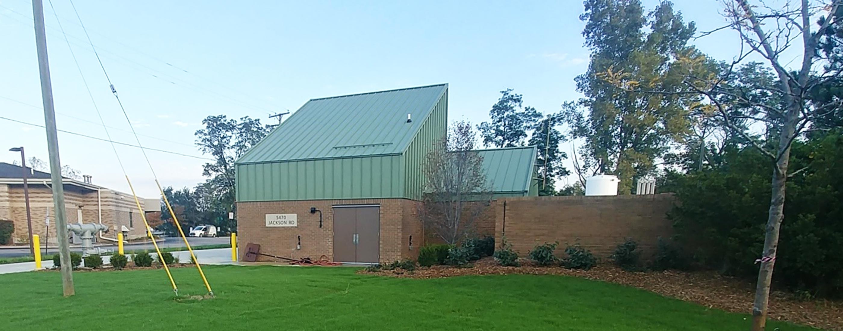 An exterior photo of the Scio Township pump station addition.