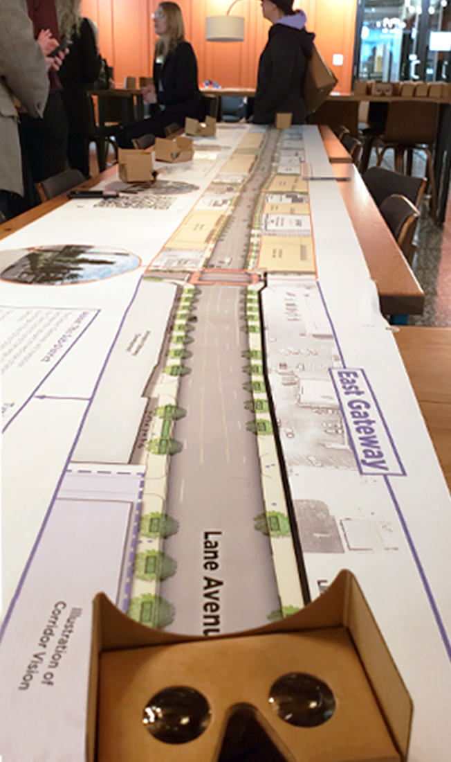 The potential future Lane Avenue map laid out during a community meeting.