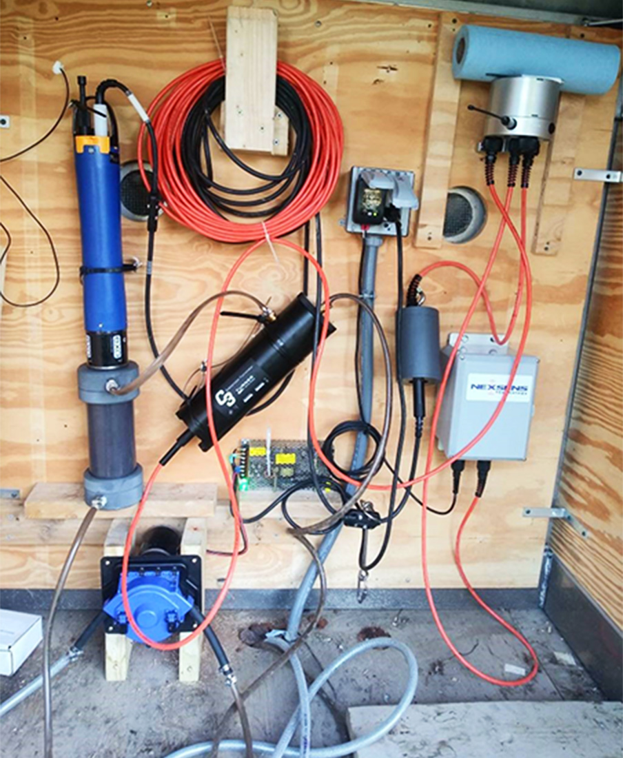 Clinton River monitoring equipment in shed
