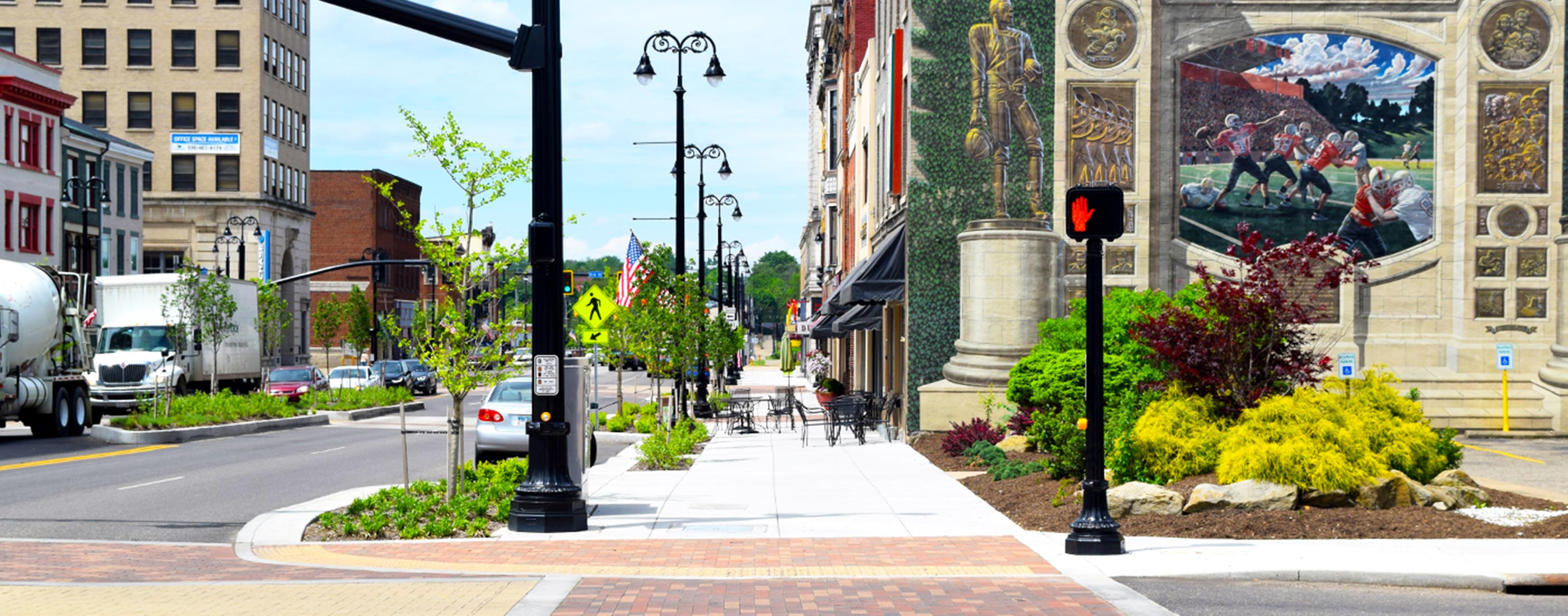 Pedestrian crossing 1 Massillon streetscape