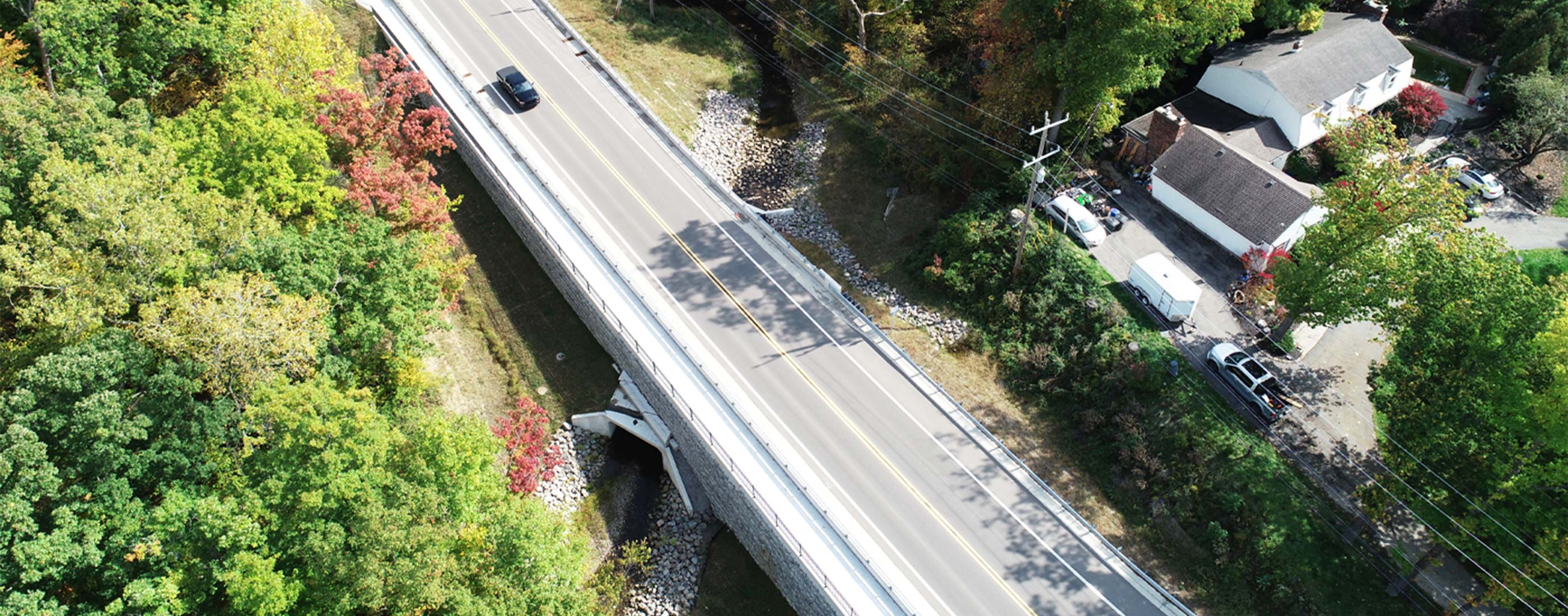 Aerial view of culvert