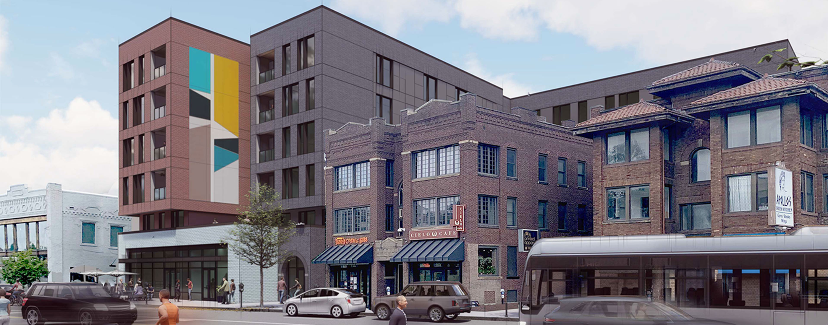 South view rendering of OSU multifamily building on High Street 