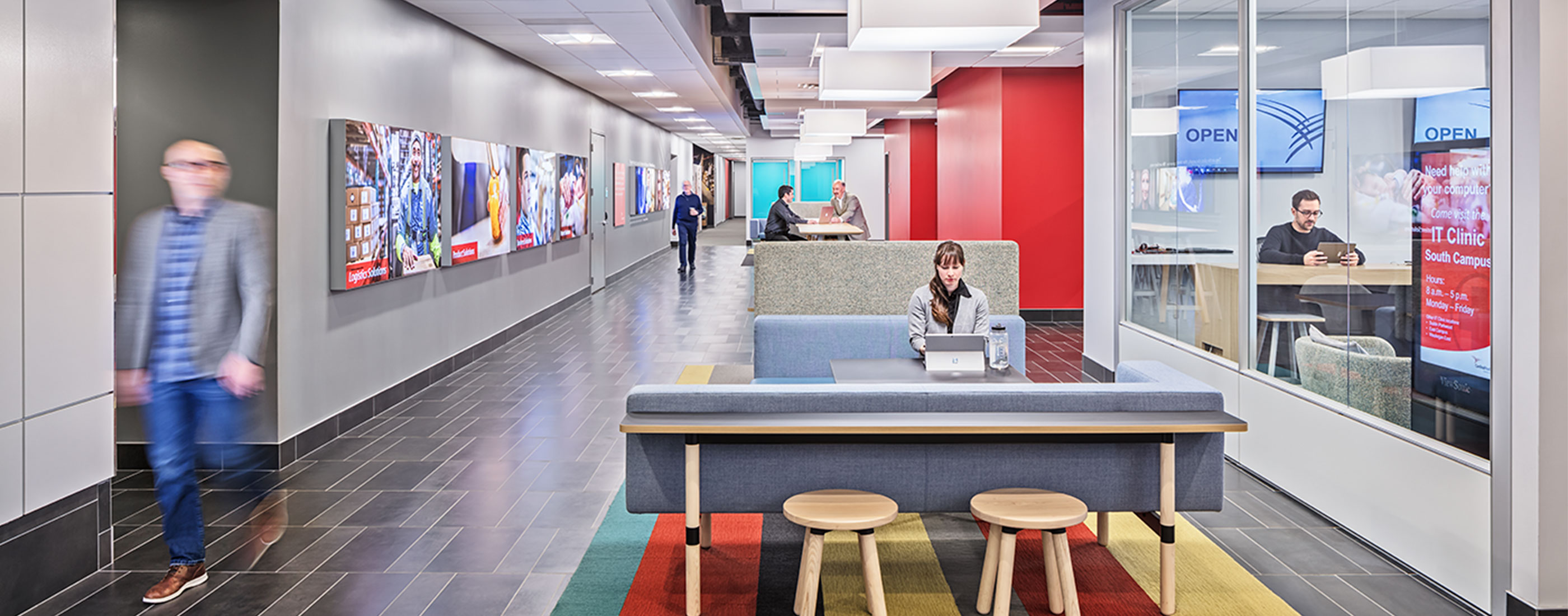 Cardinal Health South Campus interior hallway and lobby area