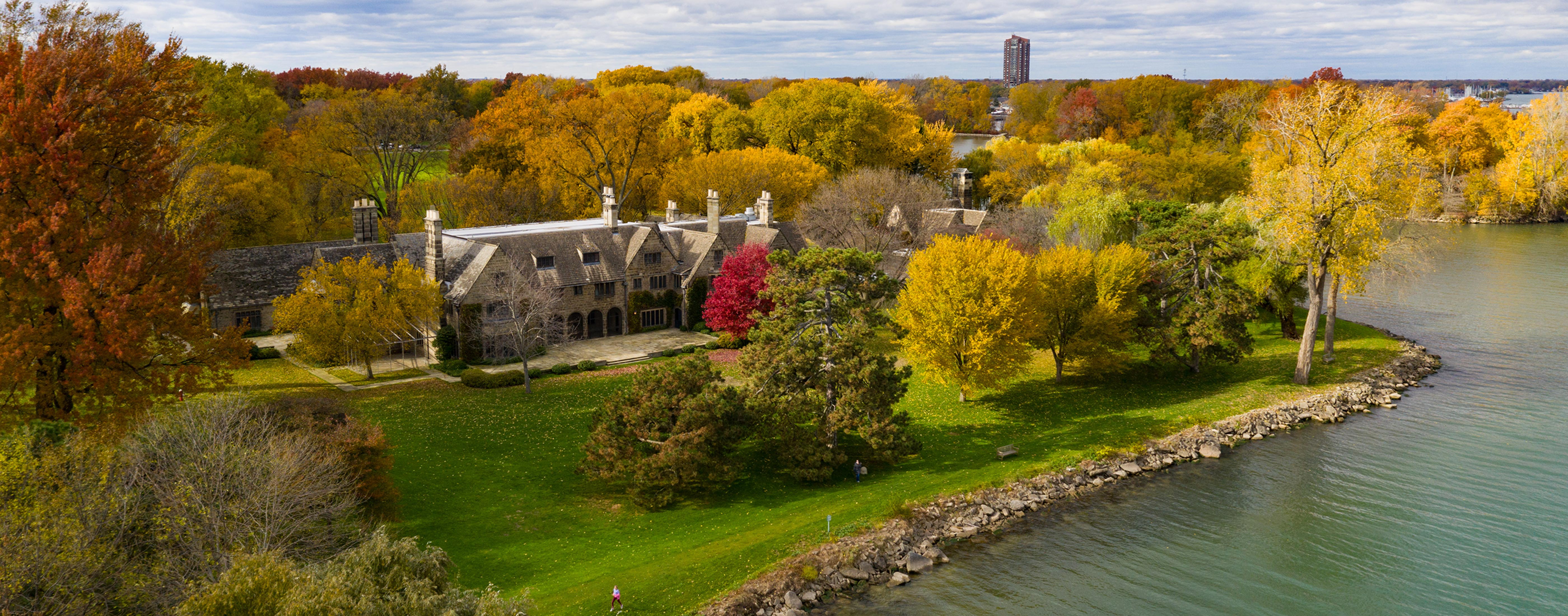 Aerial view of the Ford Cove shoreline on Lake St. Clair