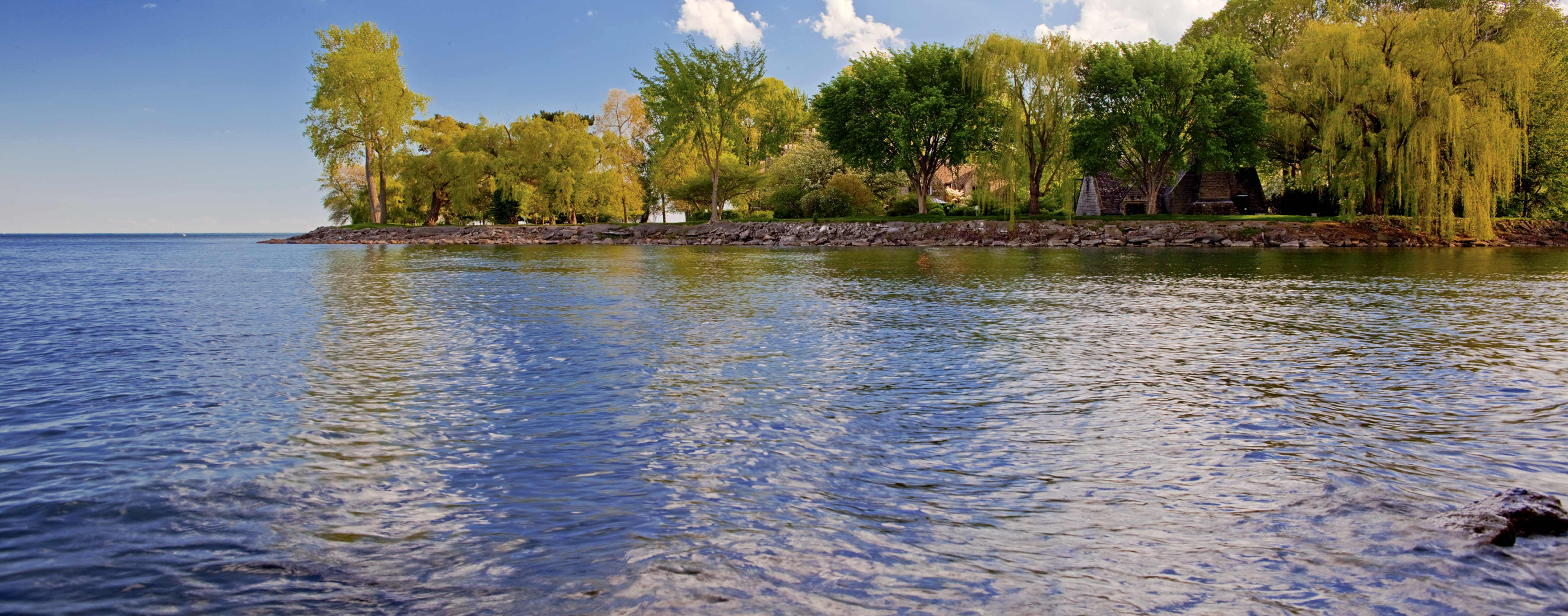 View of the Ford Cove shoreline in Grosse Pointe Shores, MI