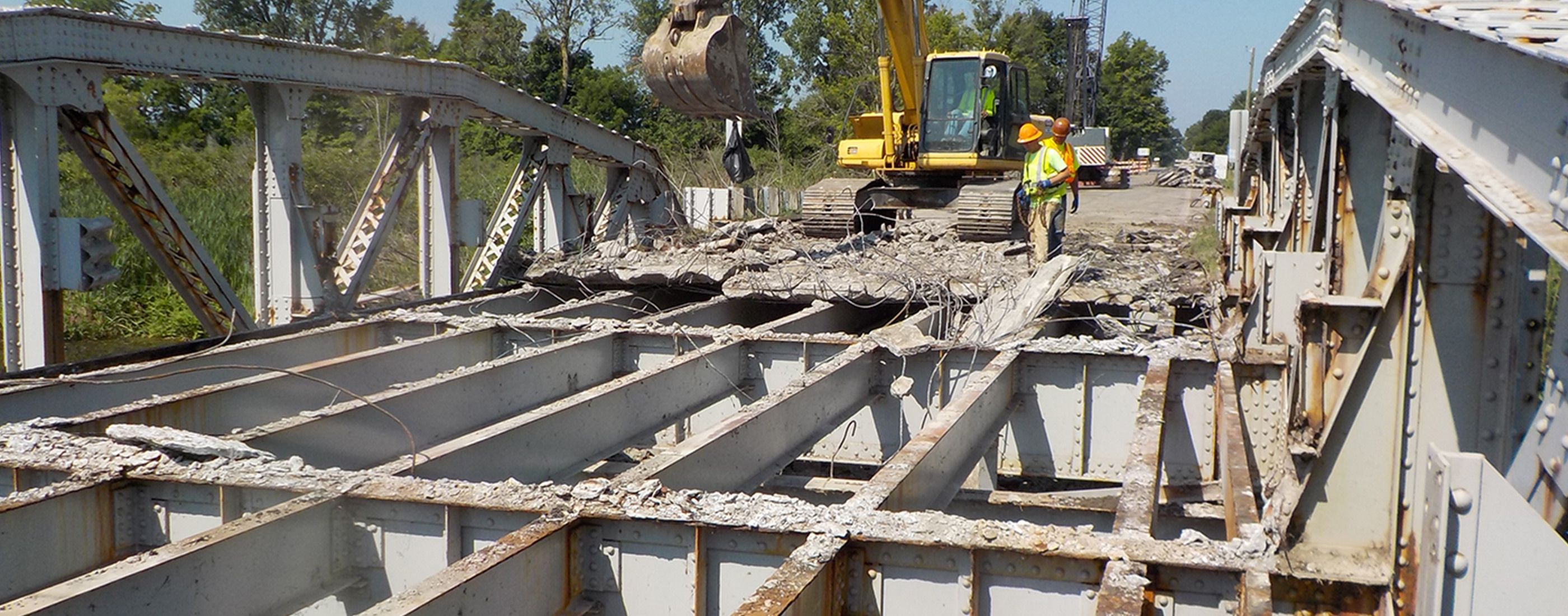 M-86 truss bridge demolition