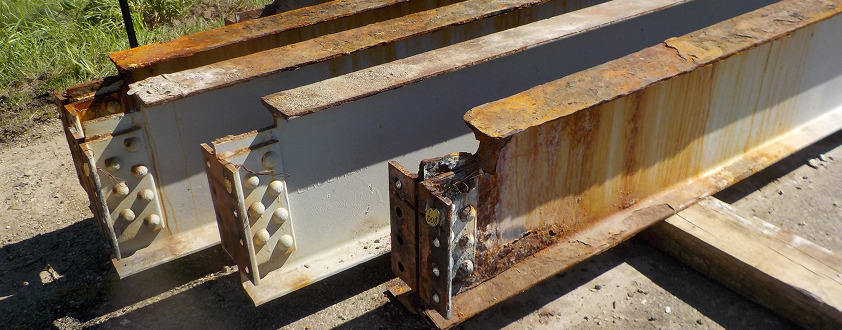 Close up of the M-86 truss bridge deterioration