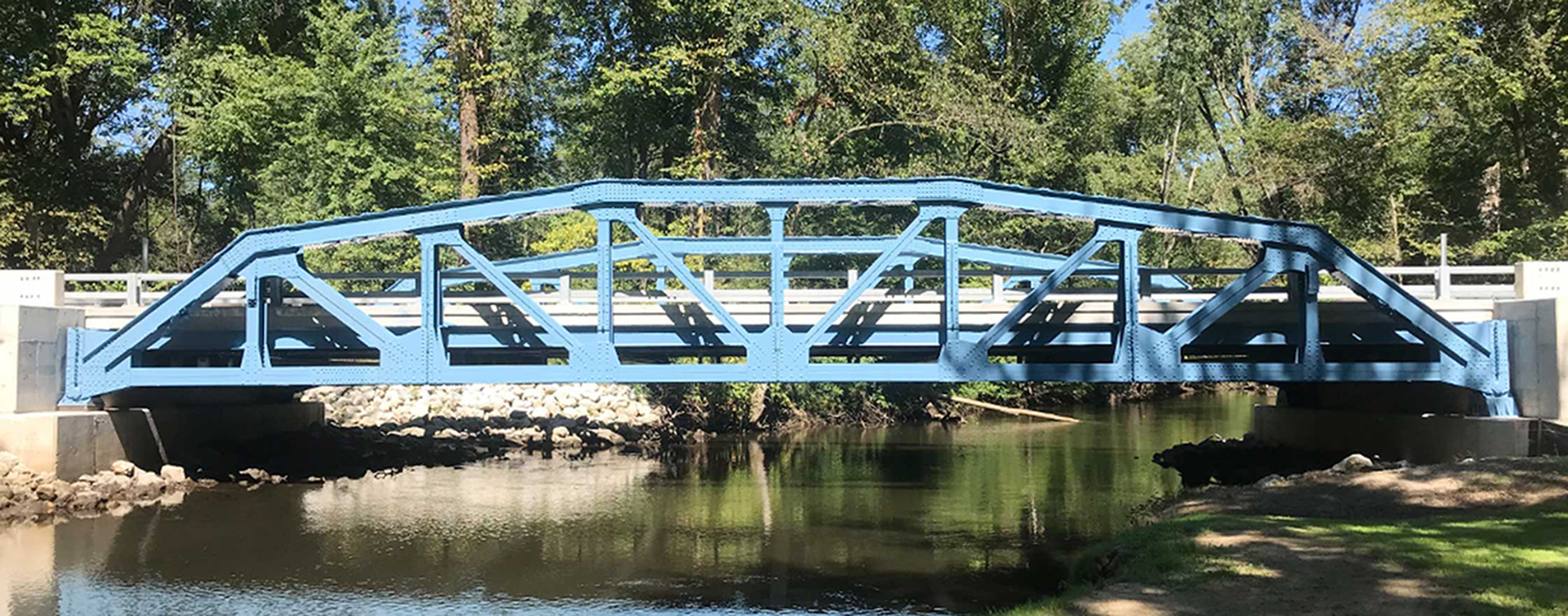 M-86 truss bridge restored with a fresh new coat of paint