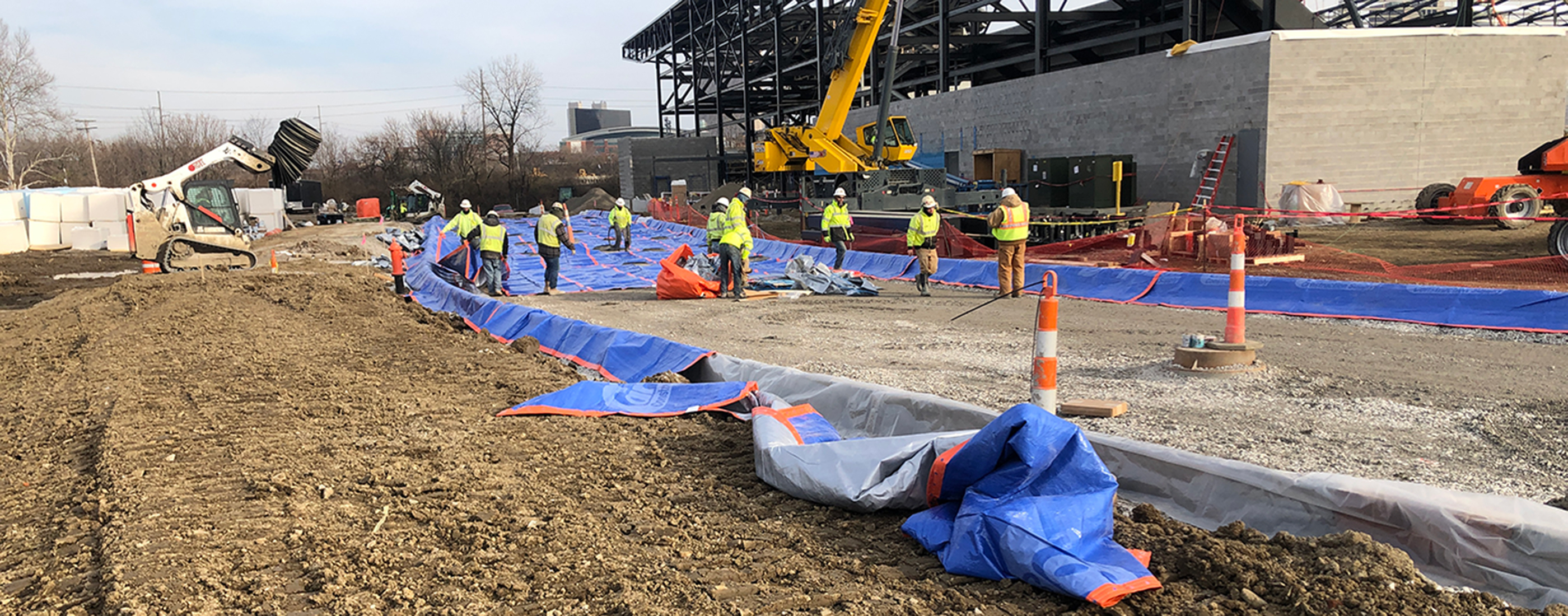 New roadway construction work at Astor Park in Columbus, OH