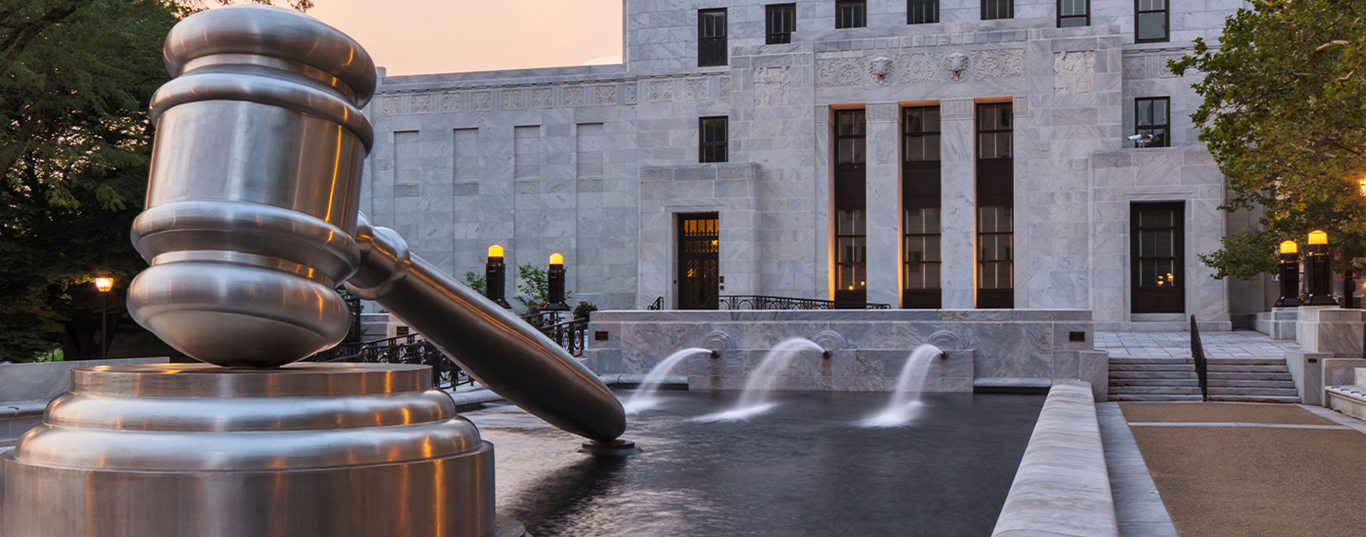 Newly renovated fountain pool located in front of the historic Ohio Supreme Court building.