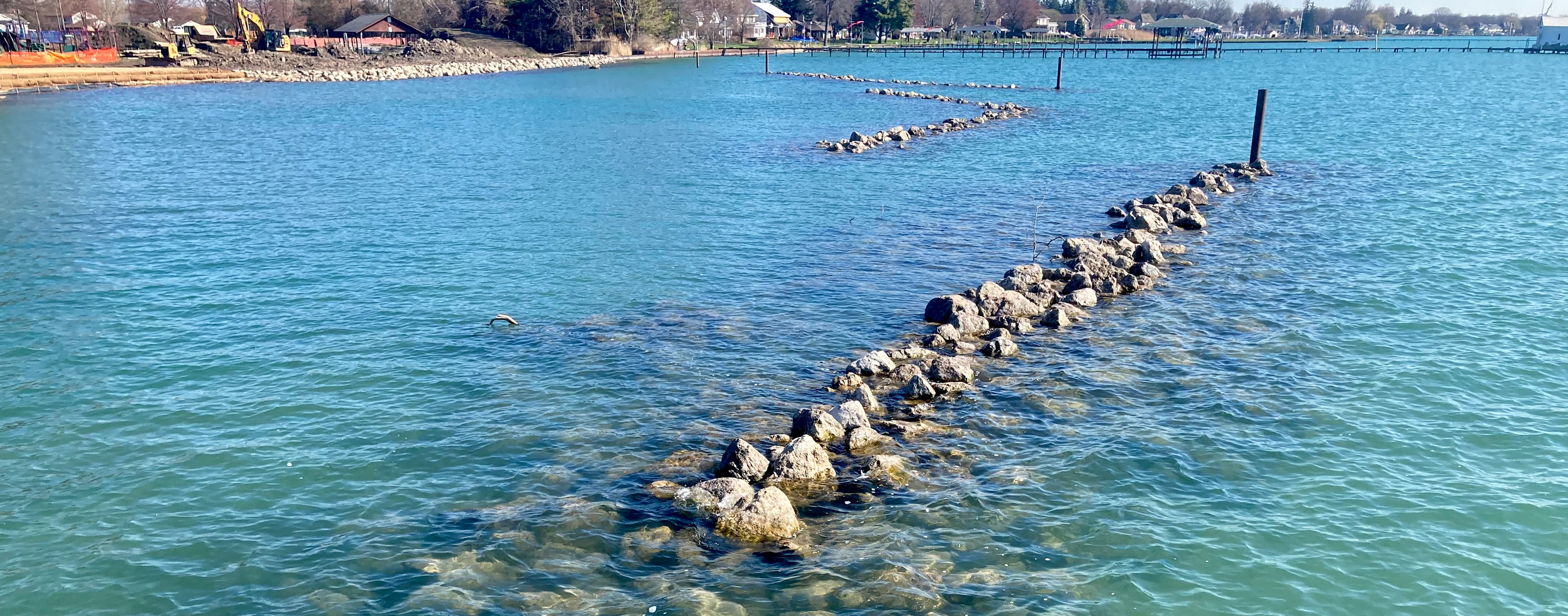 The quantity and placement of offshore habitat shoals help protect the shoreline from erosion and improve water quality.