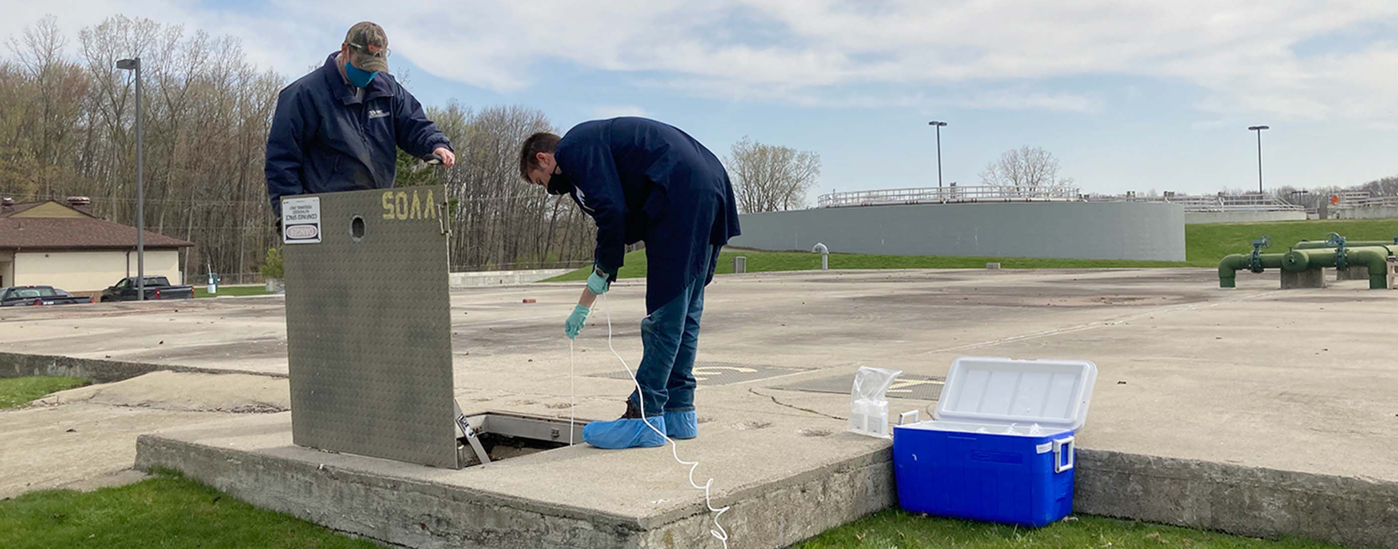 Sampling at site for Walled Lake Novi PFAS Evaluation