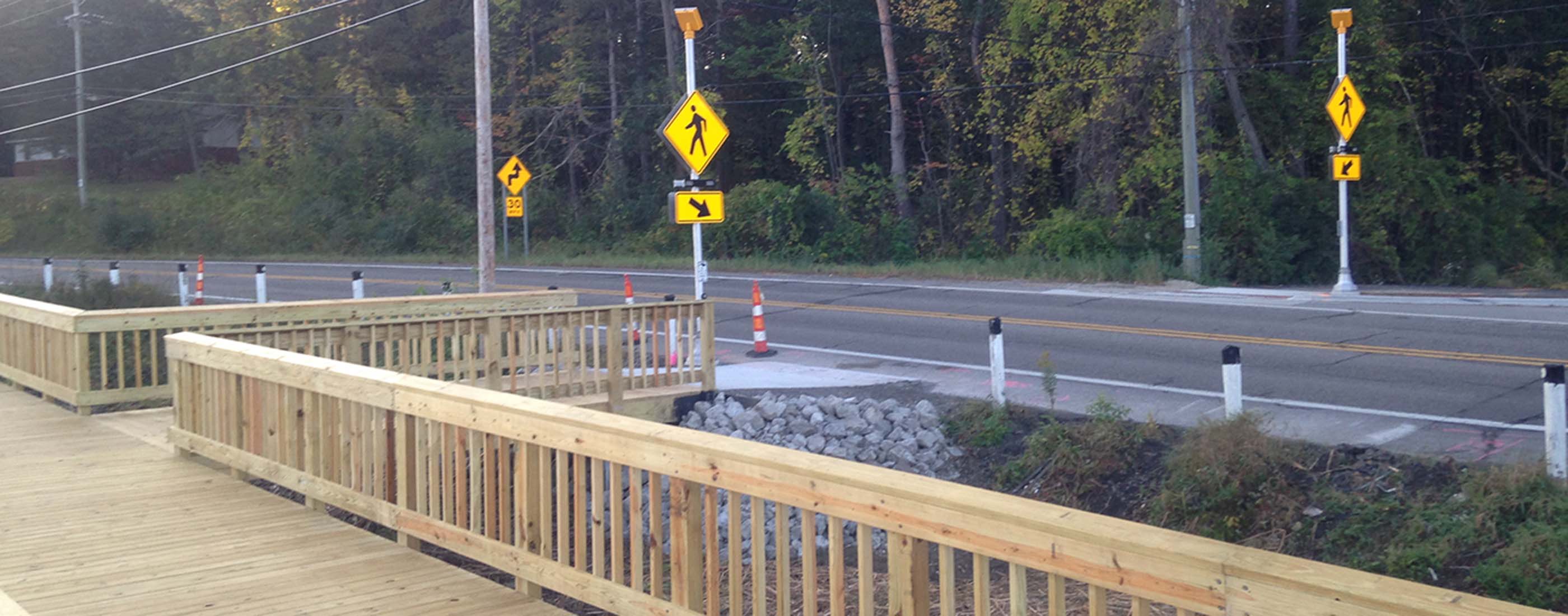 Clarkston Road Regional Pathway boardwalk at road