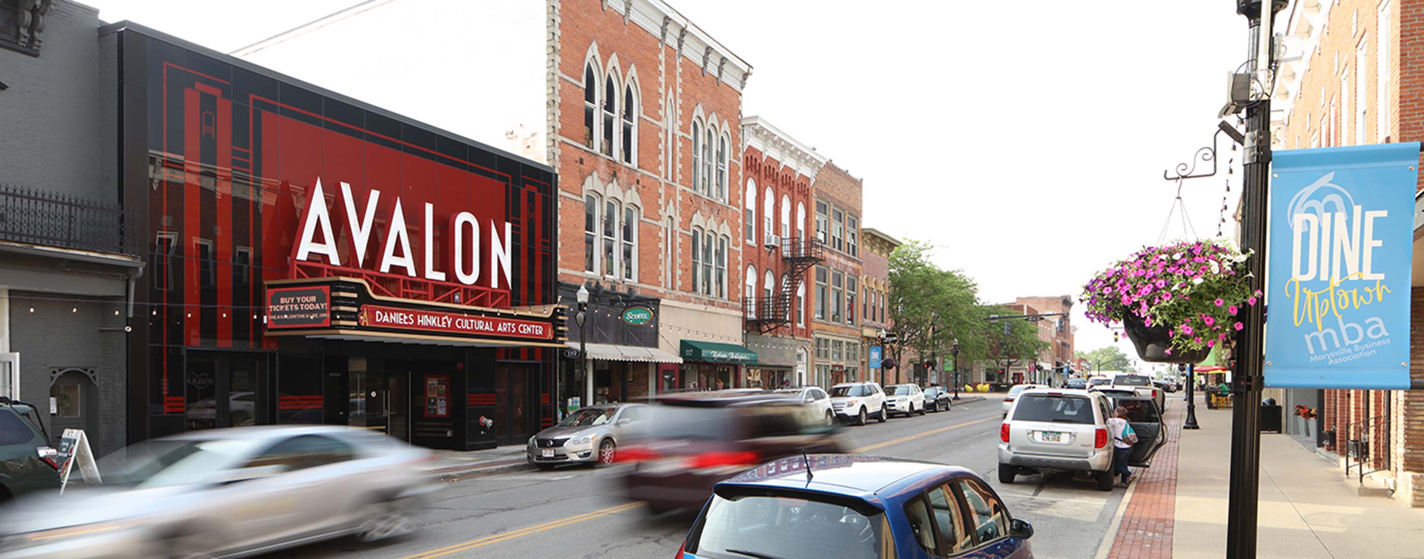 Avalon Theater Marysville daytime street view 