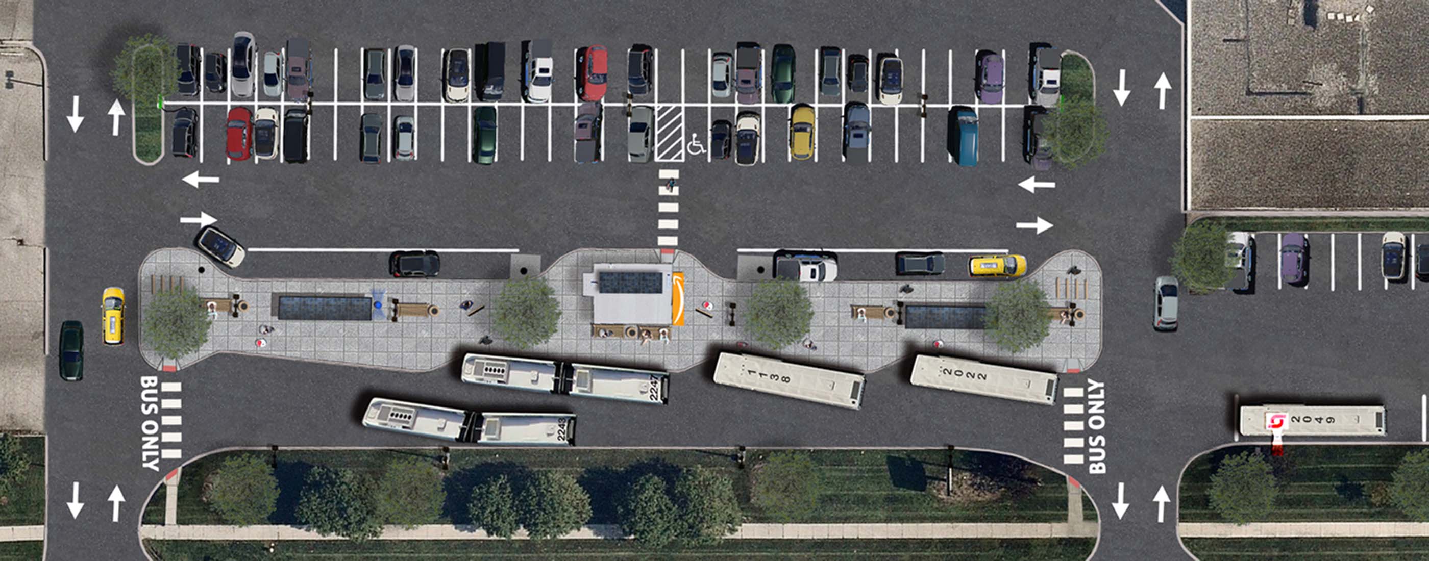 SMART Park and Ride Gratiot Platform Rendering