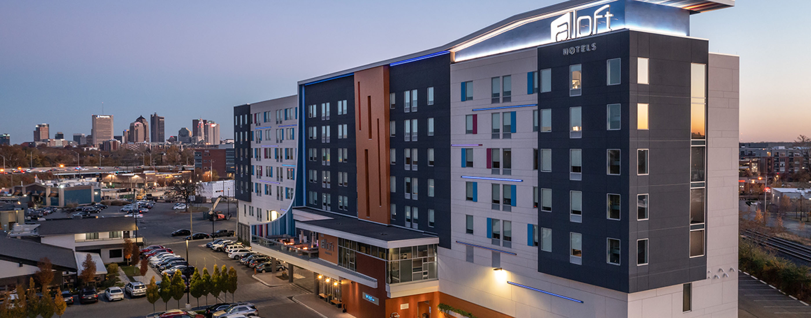 Aloft Hotel Header image night sky