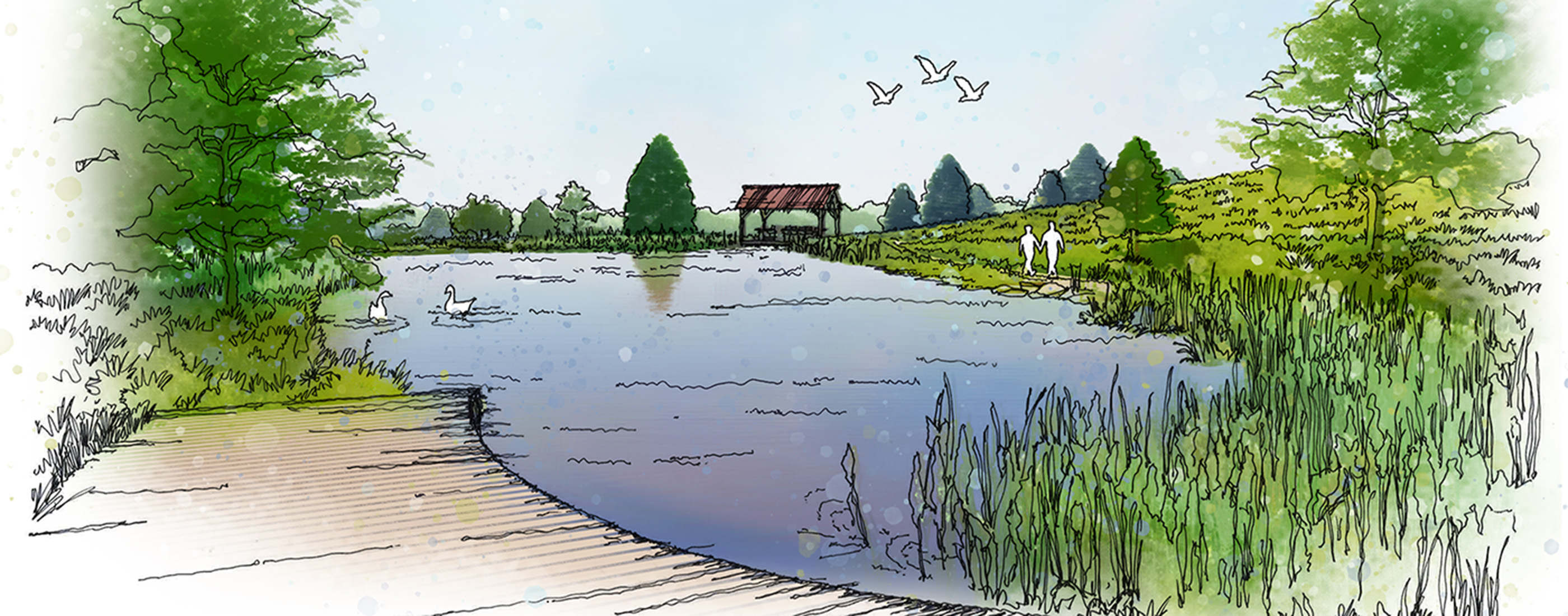 Makers Mark Star Hill Farms rendering Upland Pond