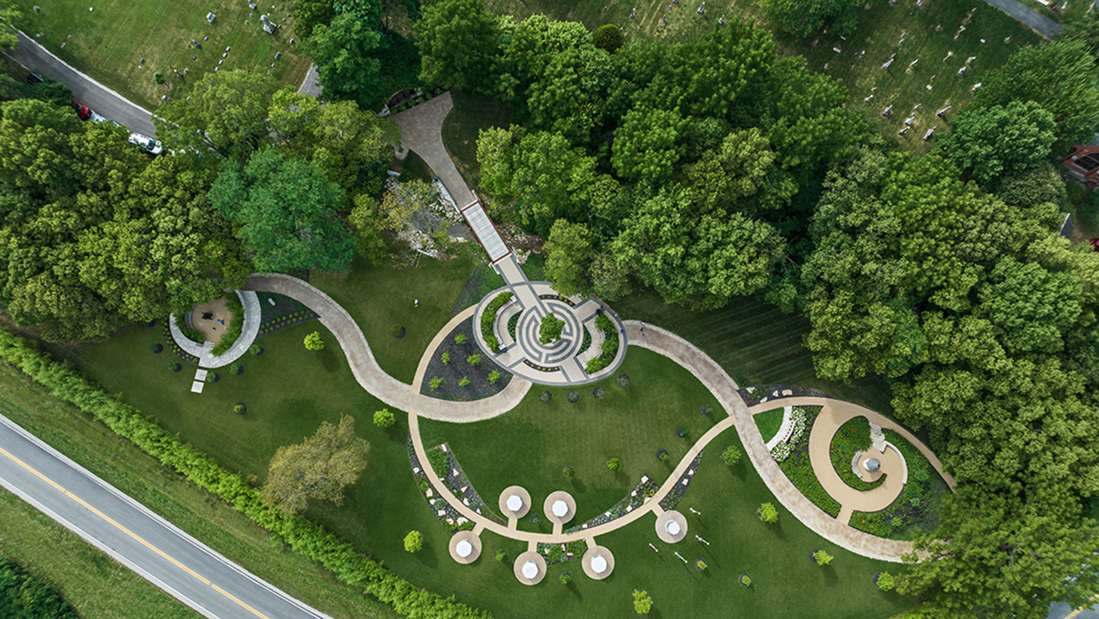 Wesley Chapel Cemetery Aerial View