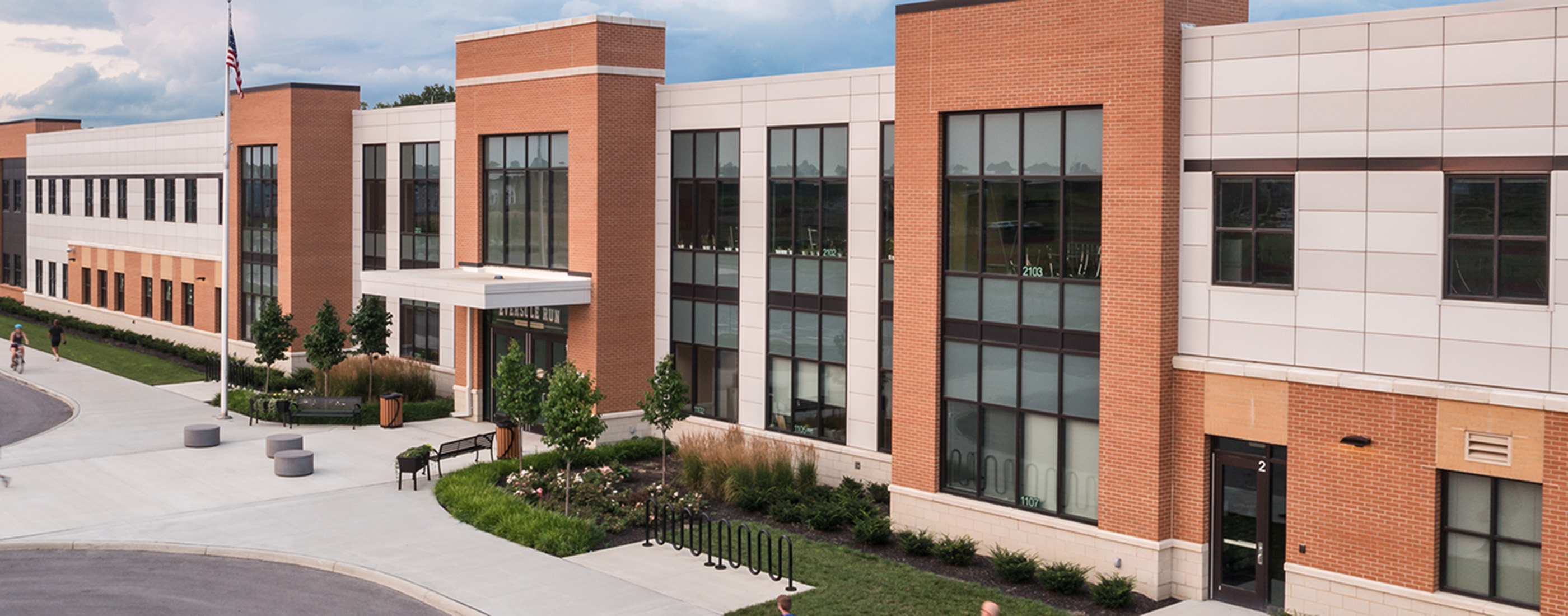 Front entrance at Dublin Eversole Run Middle School