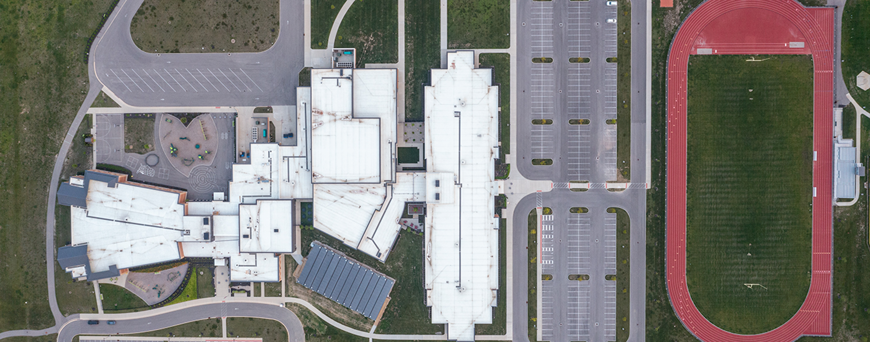Aerial view of the Dublin campus of Eversole Run and Abraham Depp schools