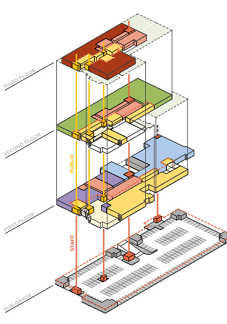 Floor plan of the new multistory city hall in Franklin, Tennessee.