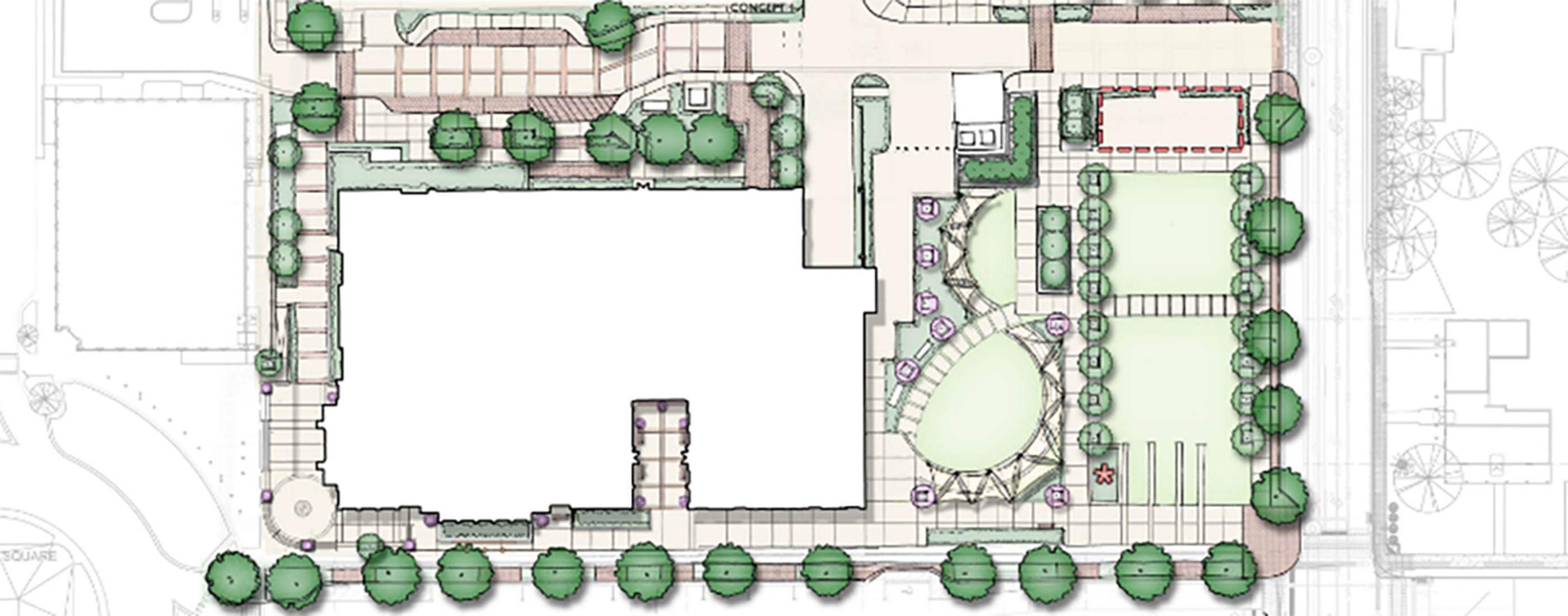 Site plan of the new city hall in Franklin, Tennessee.
