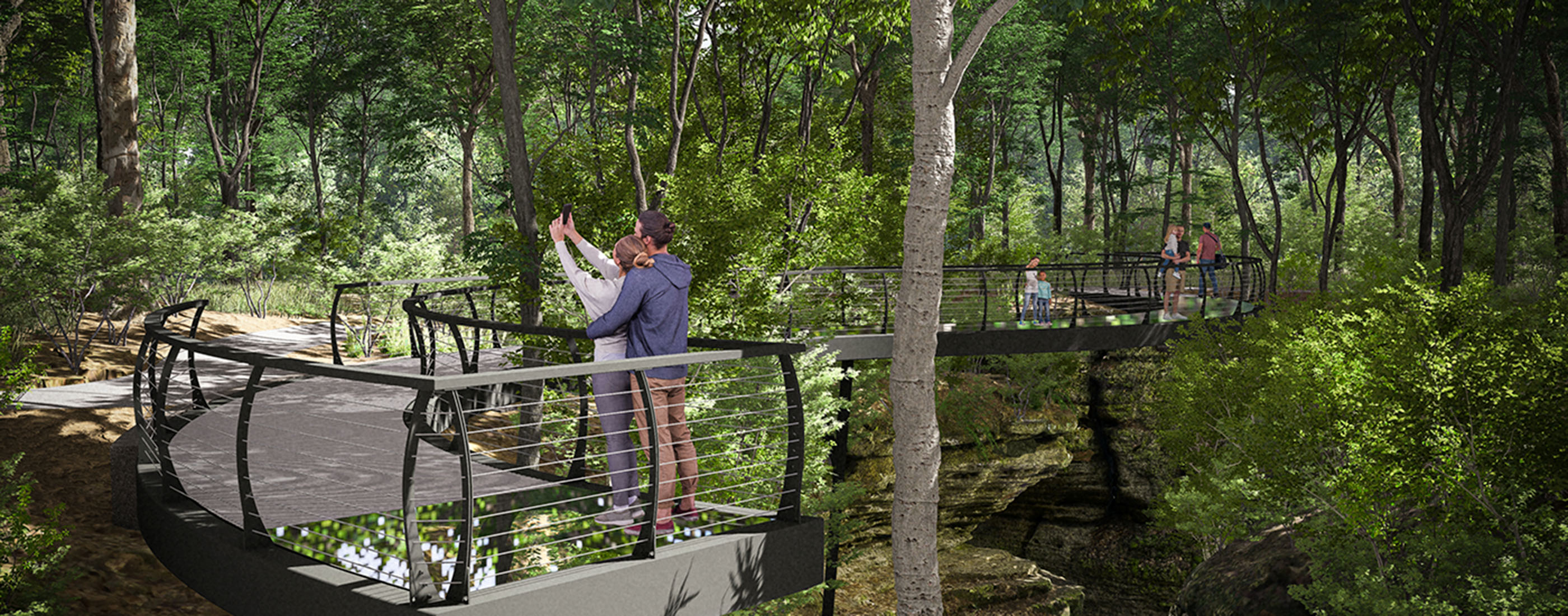 Glass bridge at Nelson-Kennedy Ledges State Park