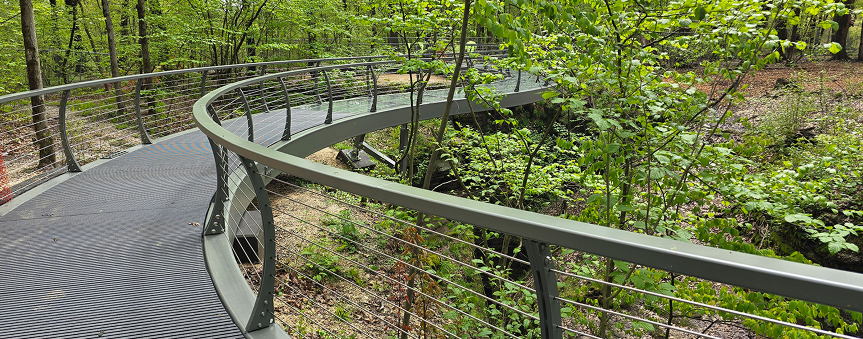Glass bridge at Nelson-Kennedy Ledges State Park