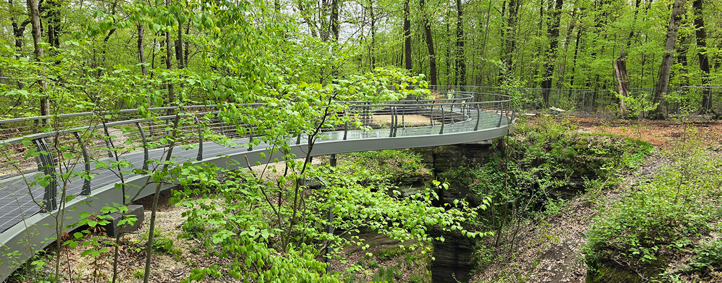 Glass bridge at Nelson-Kennedy Ledges State Park
