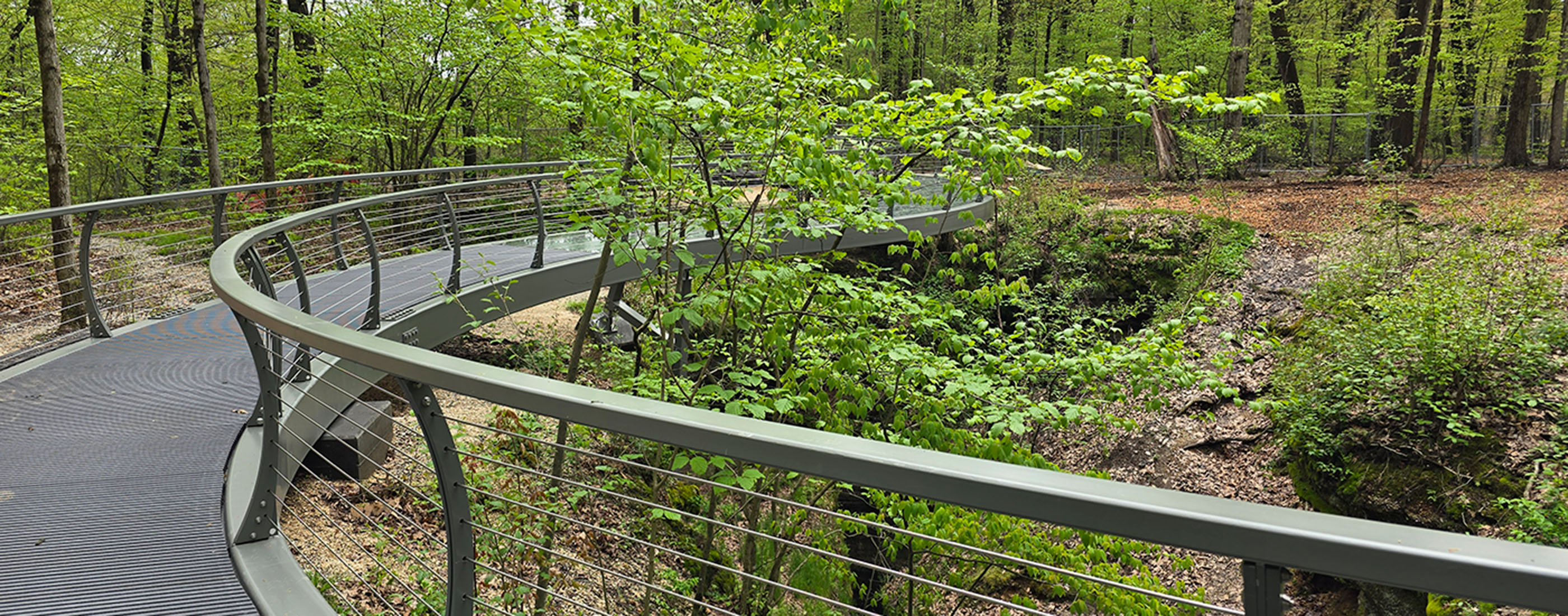 Glass bridge at Nelson-Kennedy Ledges State Park