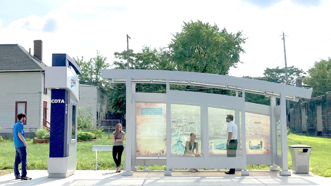 The Central Ohio Transit Authority's first Bus Rapid Transit, the CMAX.