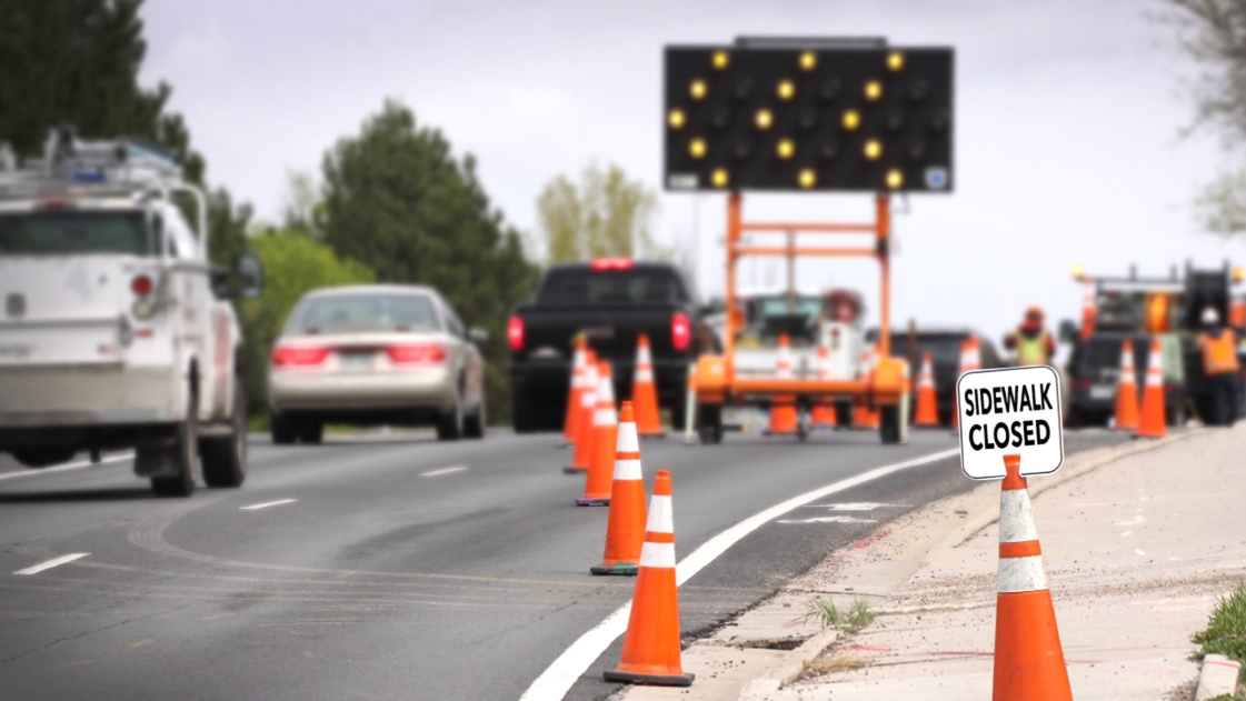 Heavy road construction traffic