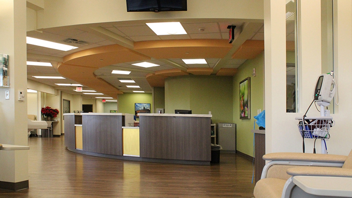 Colorful medical facility lobby