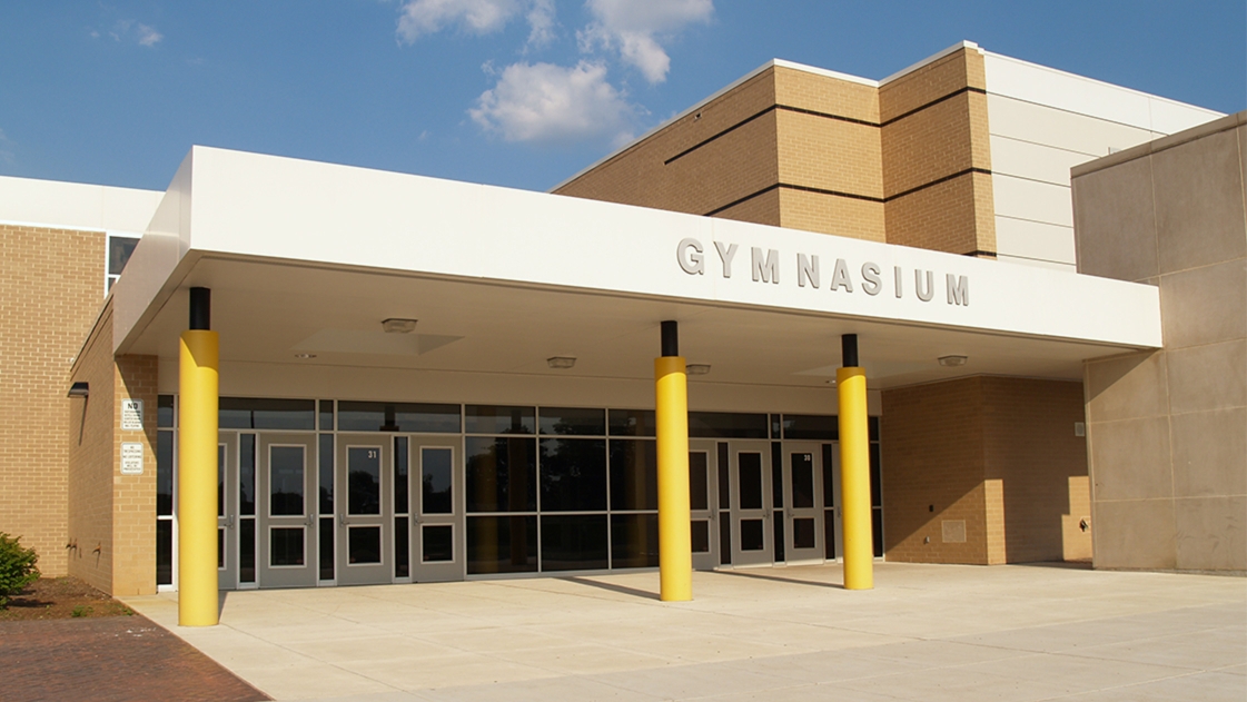 School building image of entrance doors